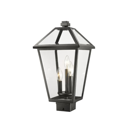 Z-Lite Talbot 3 Light 19" Tall Outdoor Single Head Post Light Black